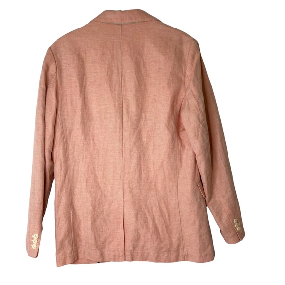 Nautical Linen Derby Sports Coat Blazer Coral Country Club Preppy Resort Medium - Picture 8 of 10